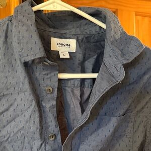 Sonoma Indigo Textured button down Shirt